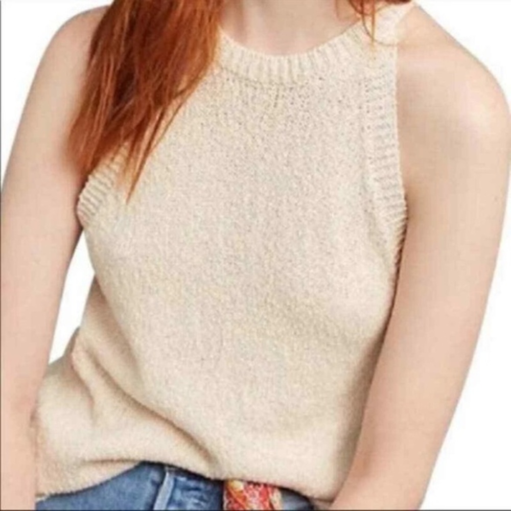 Anthropologie Maeve cream knit sweater   top size large